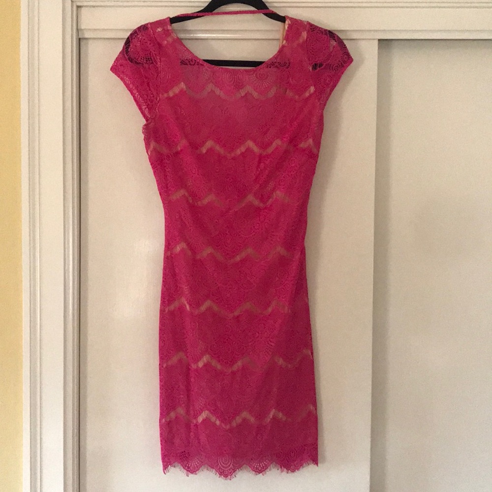 Lace pink dress